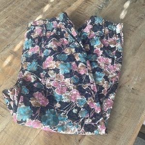 Anthropologie Anisa Floral Corduroy Jogger Pants